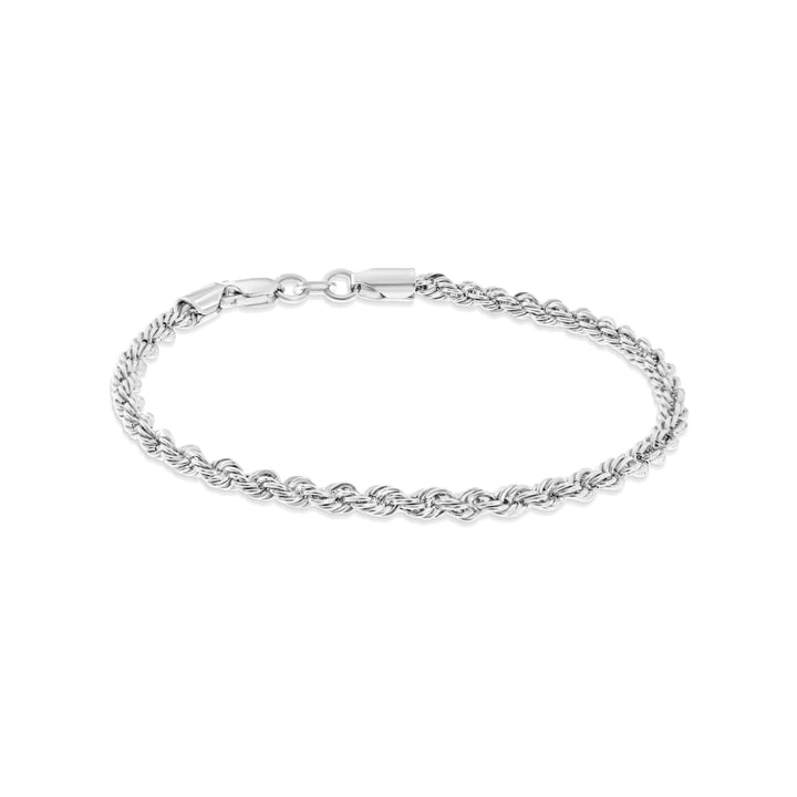 צמיד חבל איטלקי מזהב לבן 14 קראט