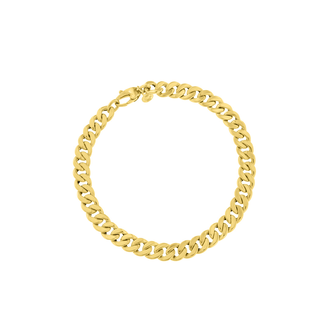 צמיד חוליות צפופות איטלקי מזהב צהוב 14 קראט