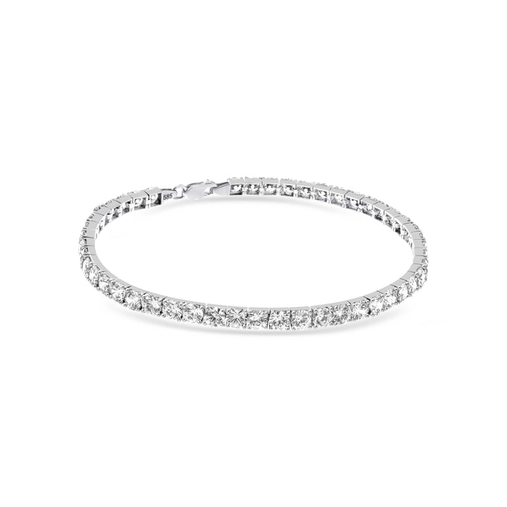 צמיד טניס מזהב לבן 14 קראט משובץ אבנים