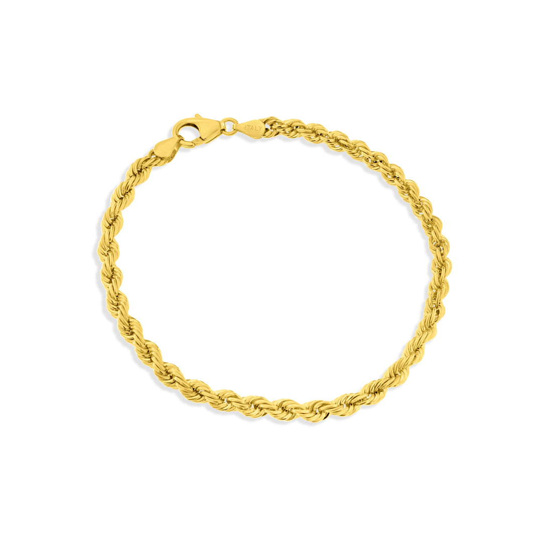 צמיד חבל עבה איטלקי מזהב צהוב 14 קראט