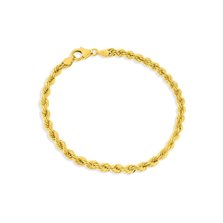 צמיד חבל עבה איטלקי מזהב צהוב 14 קראט