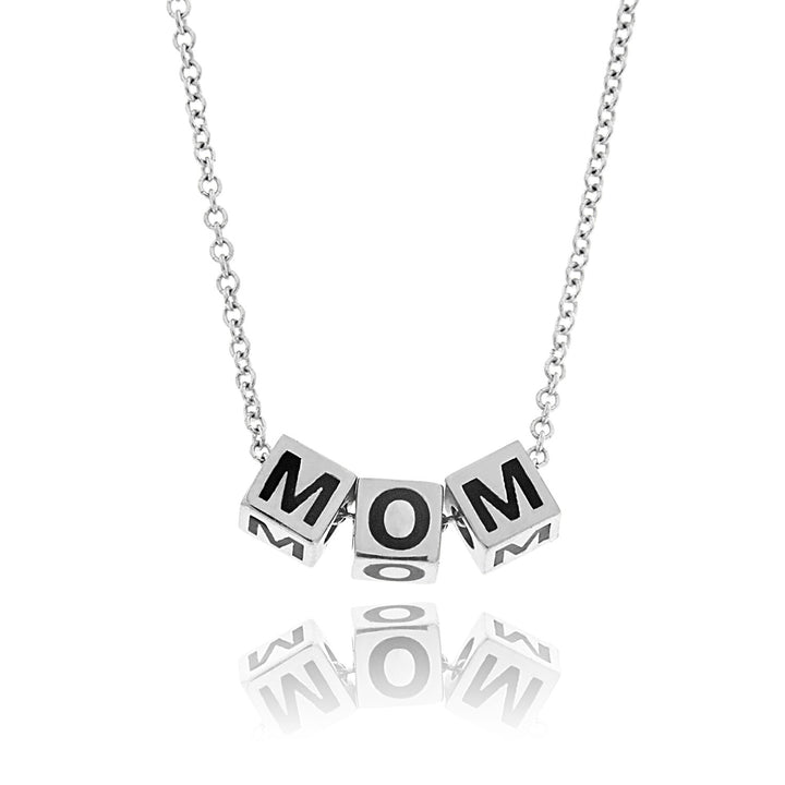 שרשרת מזהב 14 קראט עם תליון קוביות MOM